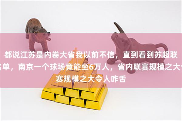 都说江苏是内卷大省我以前不信，直到看到苏超联赛球场名单，南京一个球场竟能坐6万人，省内联赛规模之大令人咋舌